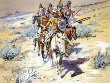 リターン・オブ・ザ・ウォリアーズ インディアンス西部アメリカ人 チャールズ・マリオン・ラッセル Oil Paintings